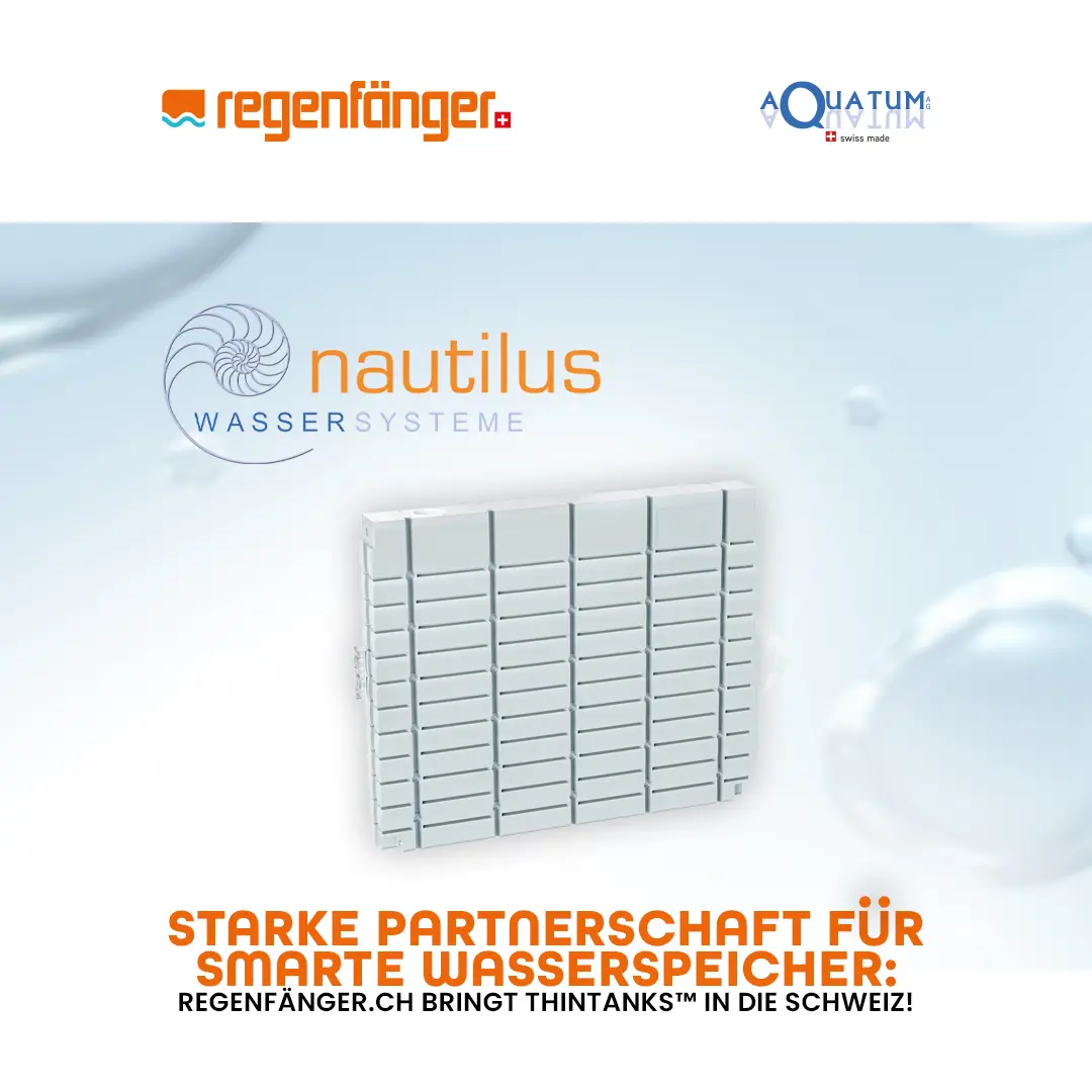 Starke Partnerschaft für smarte Wasserspeicher: regenfänger.ch bringt ThinTanks™ in die Schweiz!  - Platzsparend, elegant und maximal effizient: Als offizieller und exklusiver Vertriebspartner der Nautilus Wassersysteme GmbH & Co. KG für die Schweiz und das Fürstentum Liechtenstein erweitern wir unser Sortiment um die wegweisenden oberirdischen Flachtanks von ThinTanks™.